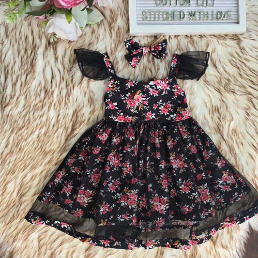 Tie back tulle dress