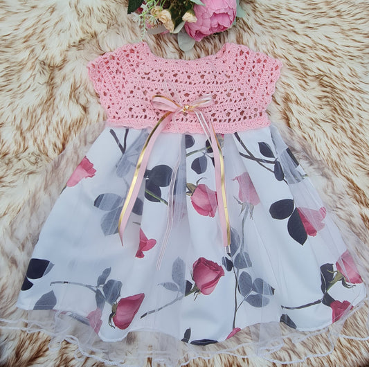 Crochet rose dress