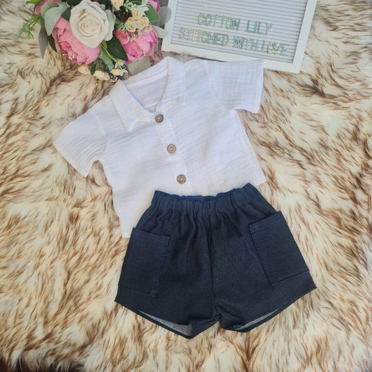 BOYS TWO PIECE DENIM SET