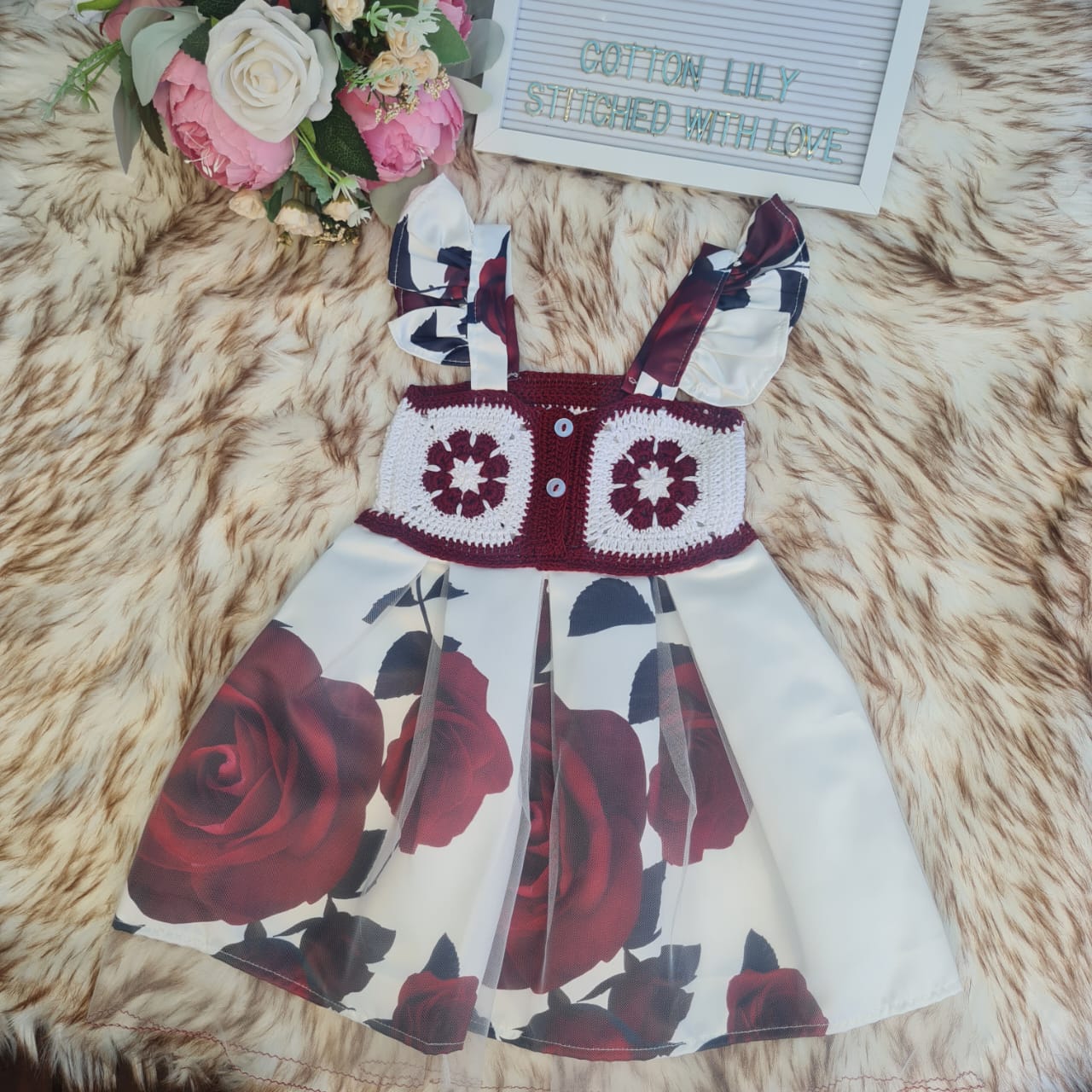 CROCHET ROSE DRESS