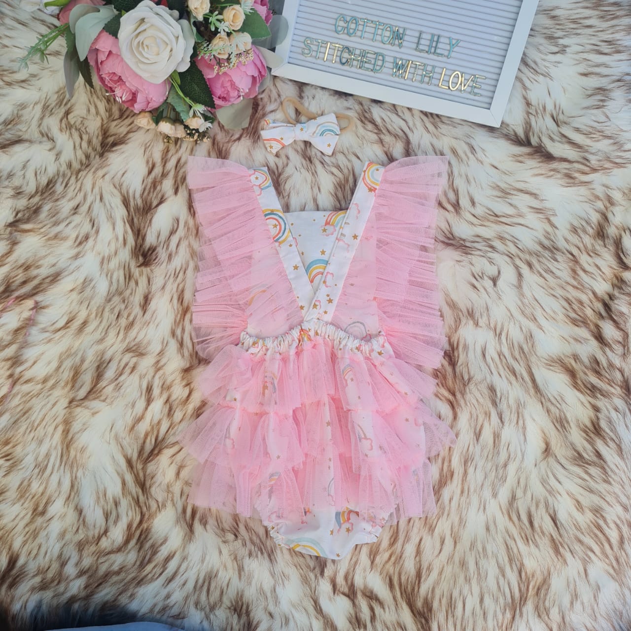 RAINBOW TULLE ROMPER