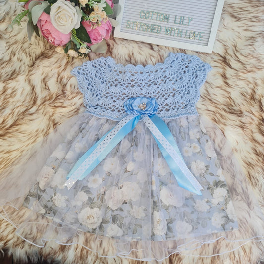 Blue crochet dress