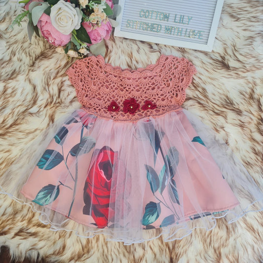 BABY CROCHET DRESS - 6-12 months