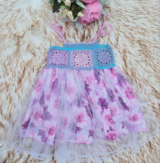 Multicolor crochet dress